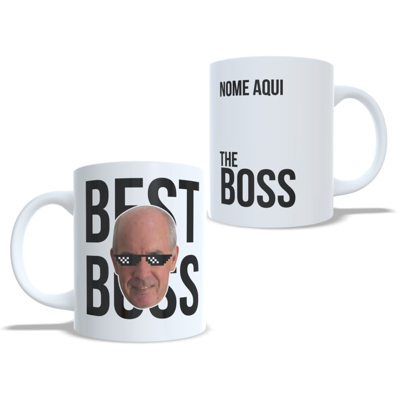 Caneca Personalizável Best Boss, Presente Divertido com Foto do Seu Chefinho Favorito