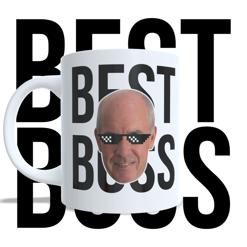 Caneca Personalizável Best Boss, Presente Divertido com Foto do Seu Chefinho Favorito