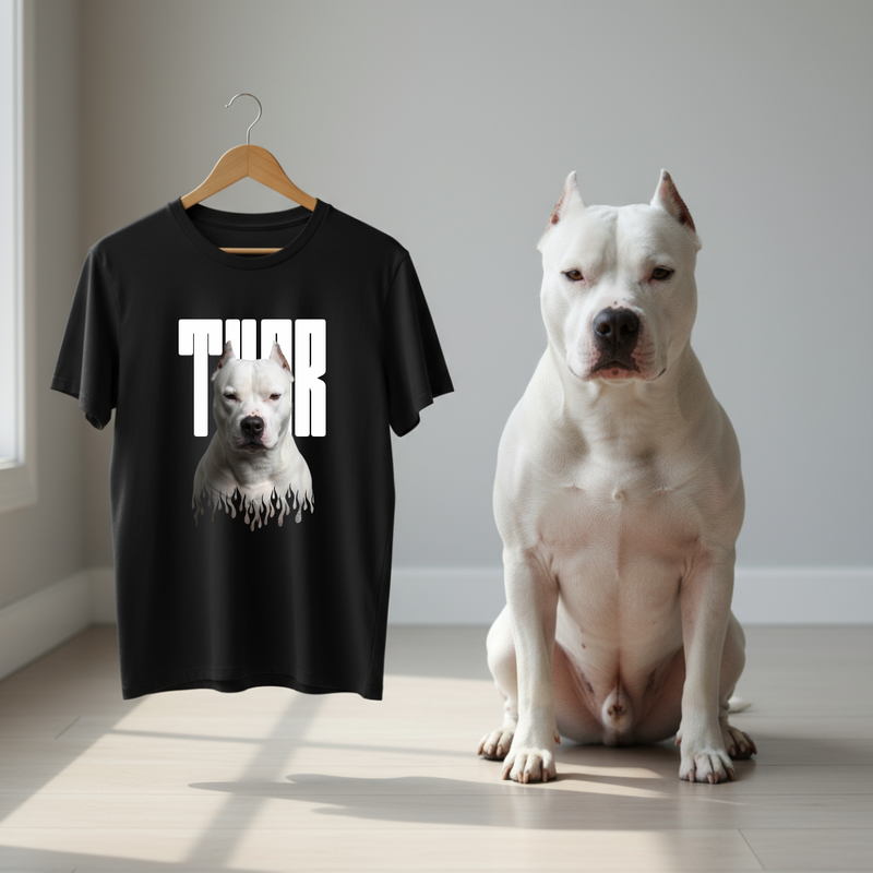 Camiseta Personalizável com Foto do Seu Cachorro, Estilo Forte, Presença Imponente