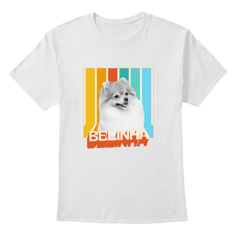 Camiseta Personalizada Pet Vintage Retrô Foto 100% Algodão Estampa DTF
