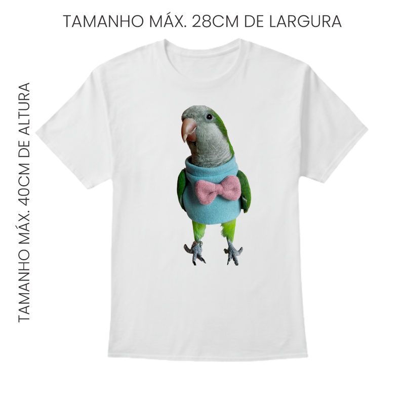 Camisa Personalizável 100% Algodão, Personalize Com Seu Gato, Cachorro ou Até Passarinho