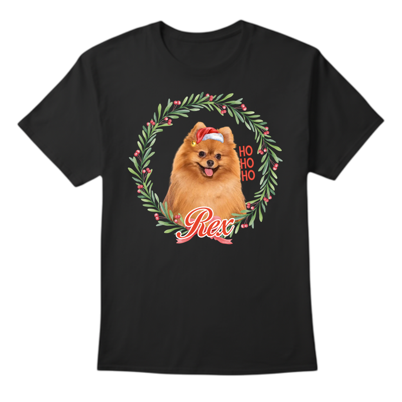 Camiseta Personalizada de Natal com Foto do Pet | 100% Algodão Premium e Estampa DTF | Presente Criativo Natalino